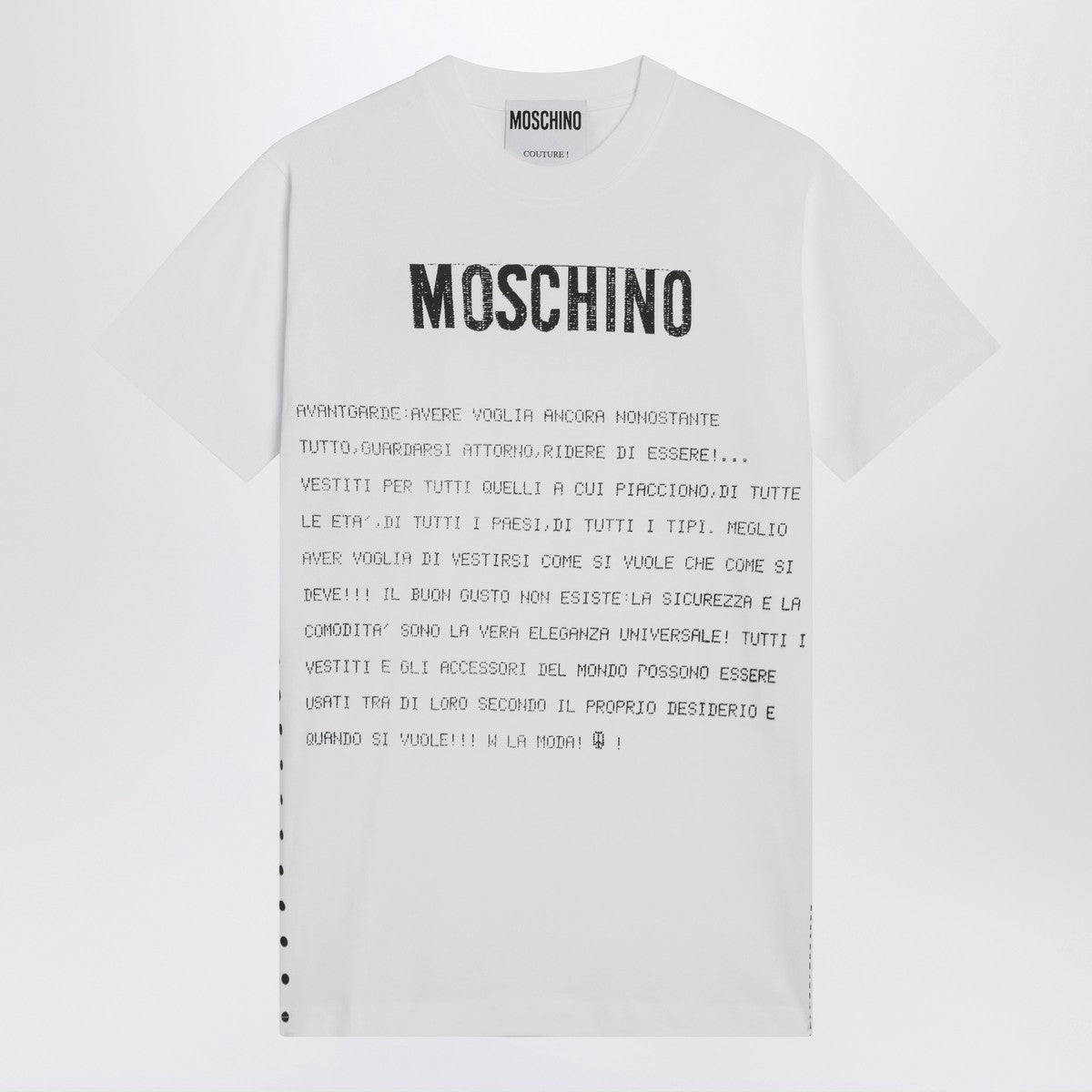 Moschino White cotton T-shirt with logo